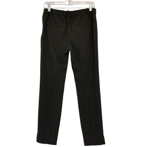 Zara Pants & Jumpsuits Zara Womens Black Tan Plaid Side Zip Tapered Leg Pants Trousers Size